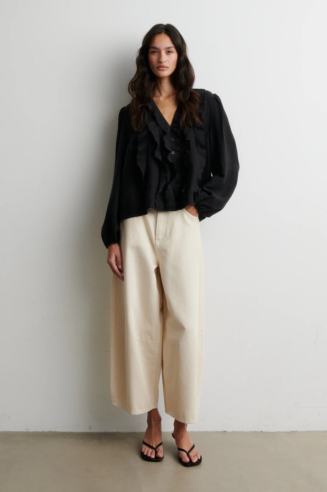 Rayna Frill Blouse Black