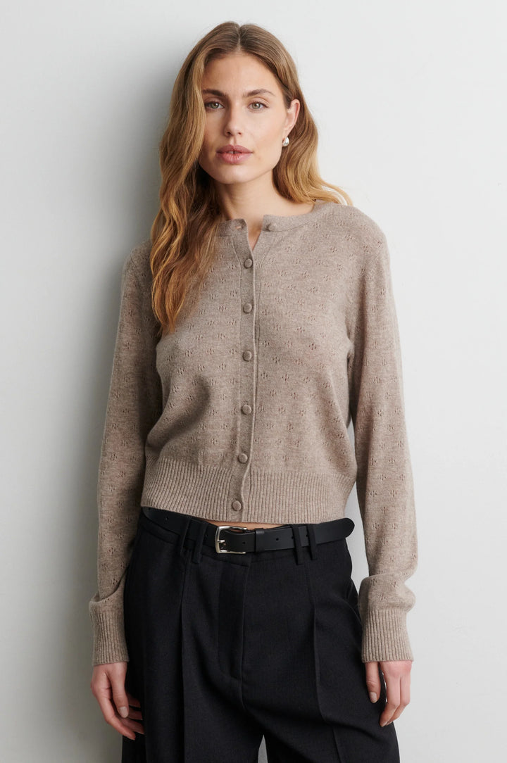 Amala Knit Cardigan Mild Brown Melange