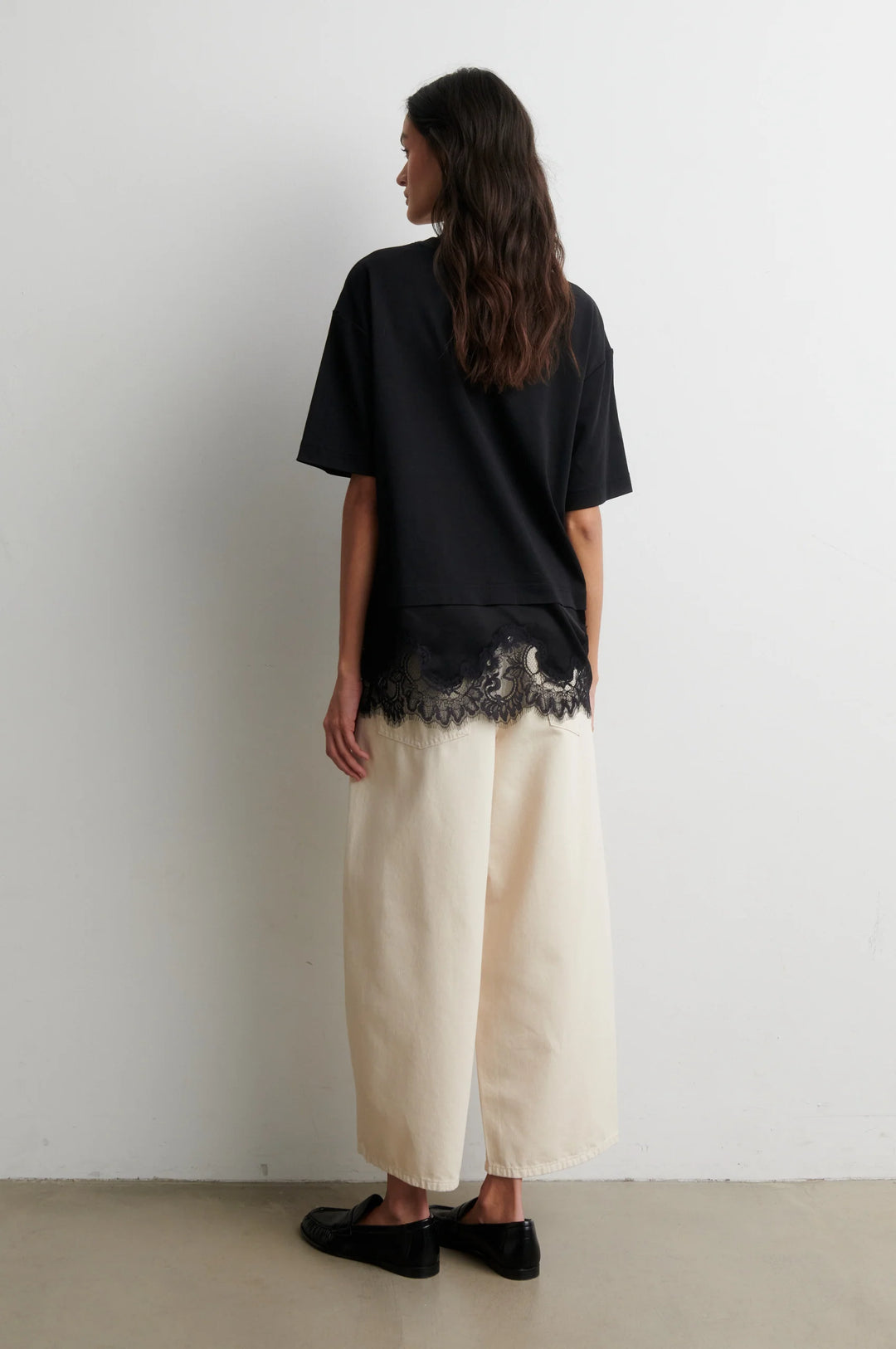 Vaccara Lace Tee Black