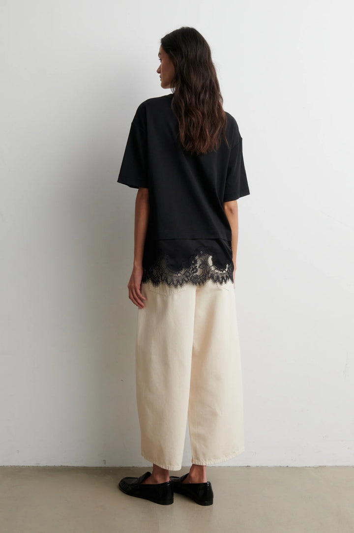 Vaccara Lace Tee Black