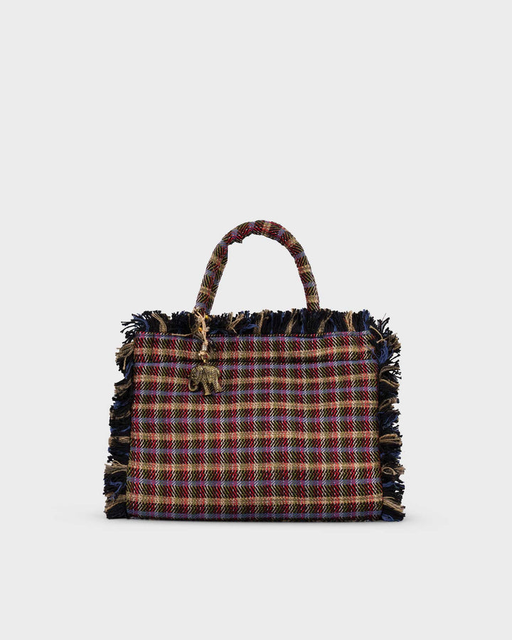Book Tote Medium Fringes Multi Red