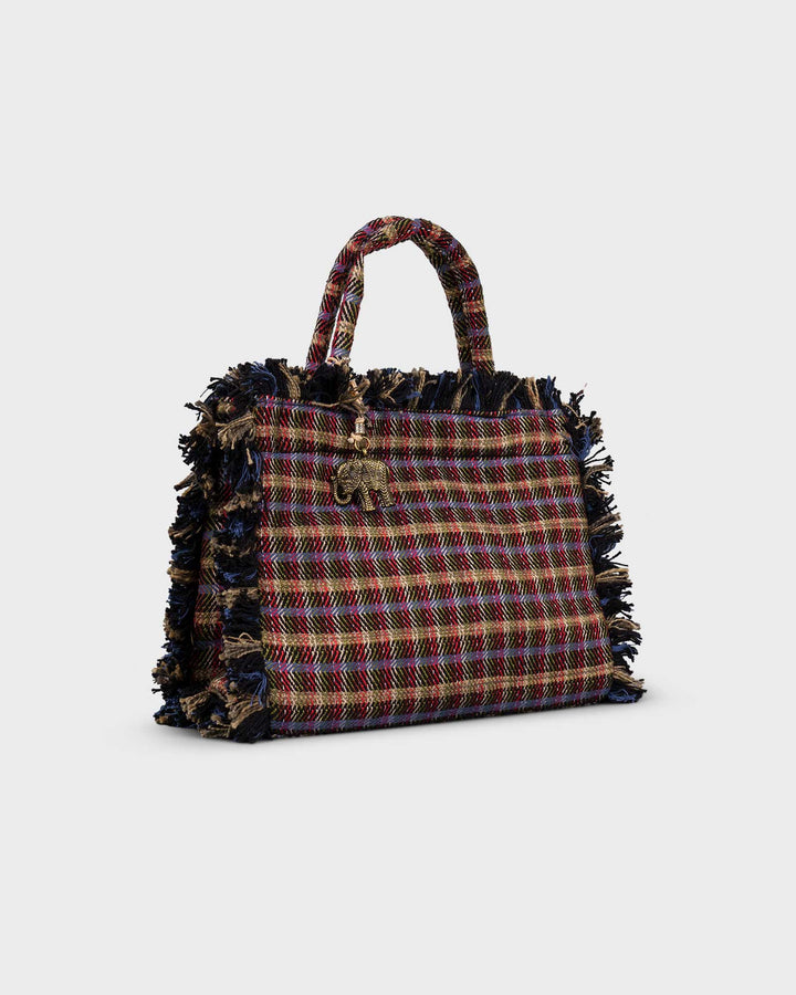 Book Tote Medium Fringes Multi Red