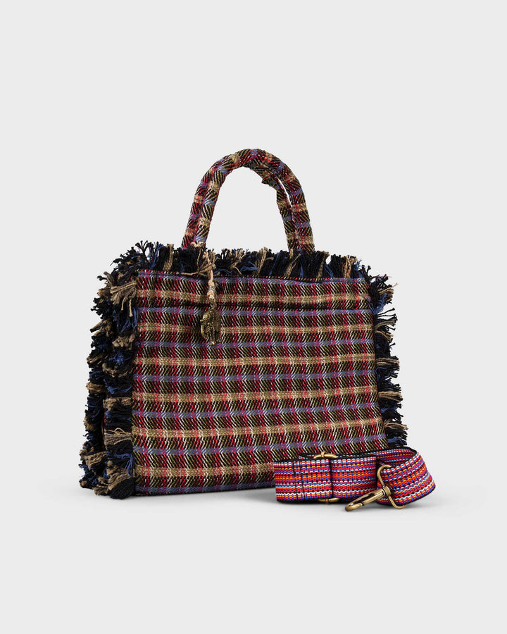 Book Tote Medium Fringes Multi Red