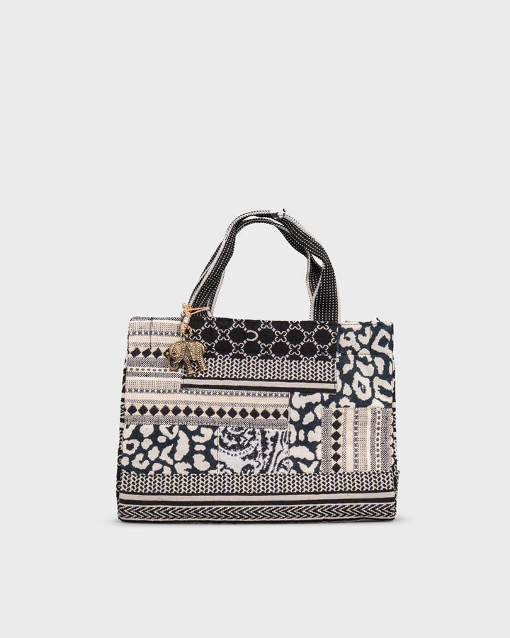 Tote Bag soft medium patch Black White