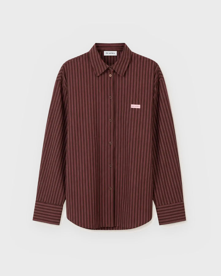 OH APRIL Bluse Alessa Blouse Dark Brown Stripe