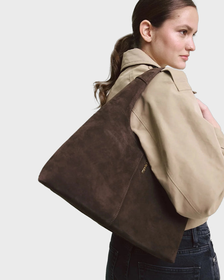 HEY MARLY Handtasche Alltime Lover Suede M Coffee – Bild 4