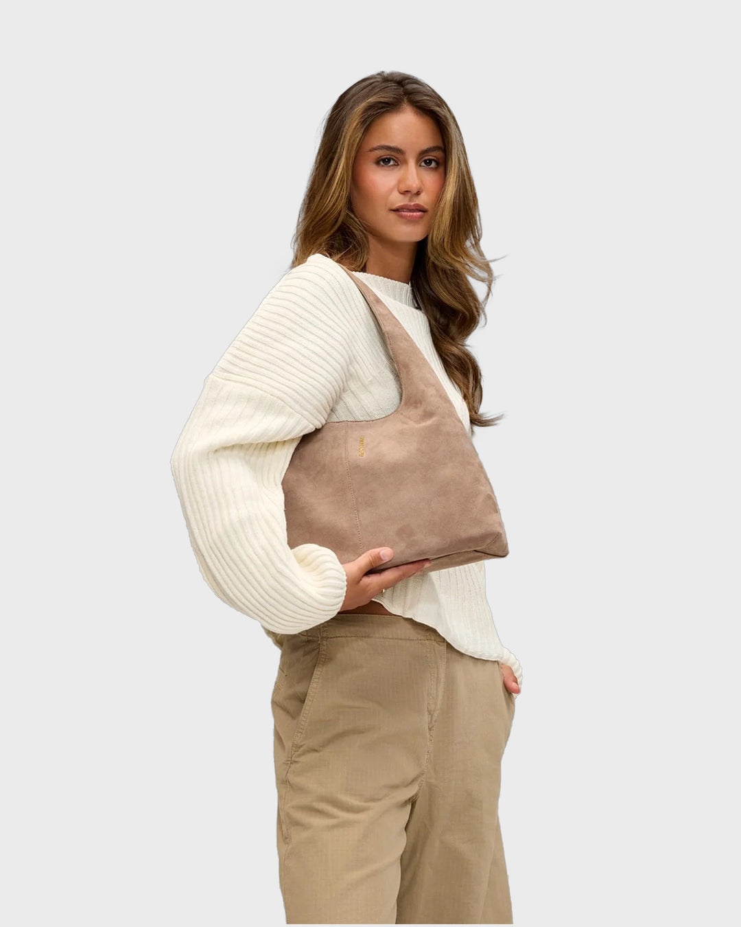 HEY MARLY Handtasche Alltime Lover Suede M Mocha – Bild 5