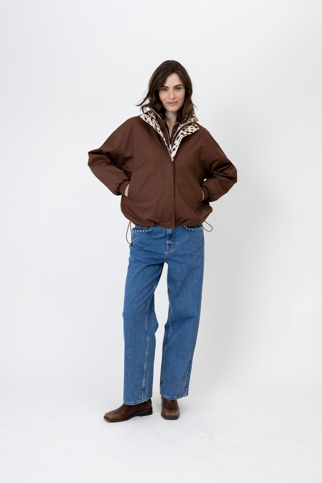 Amine Reversible Jacket Dark Brown/Cow