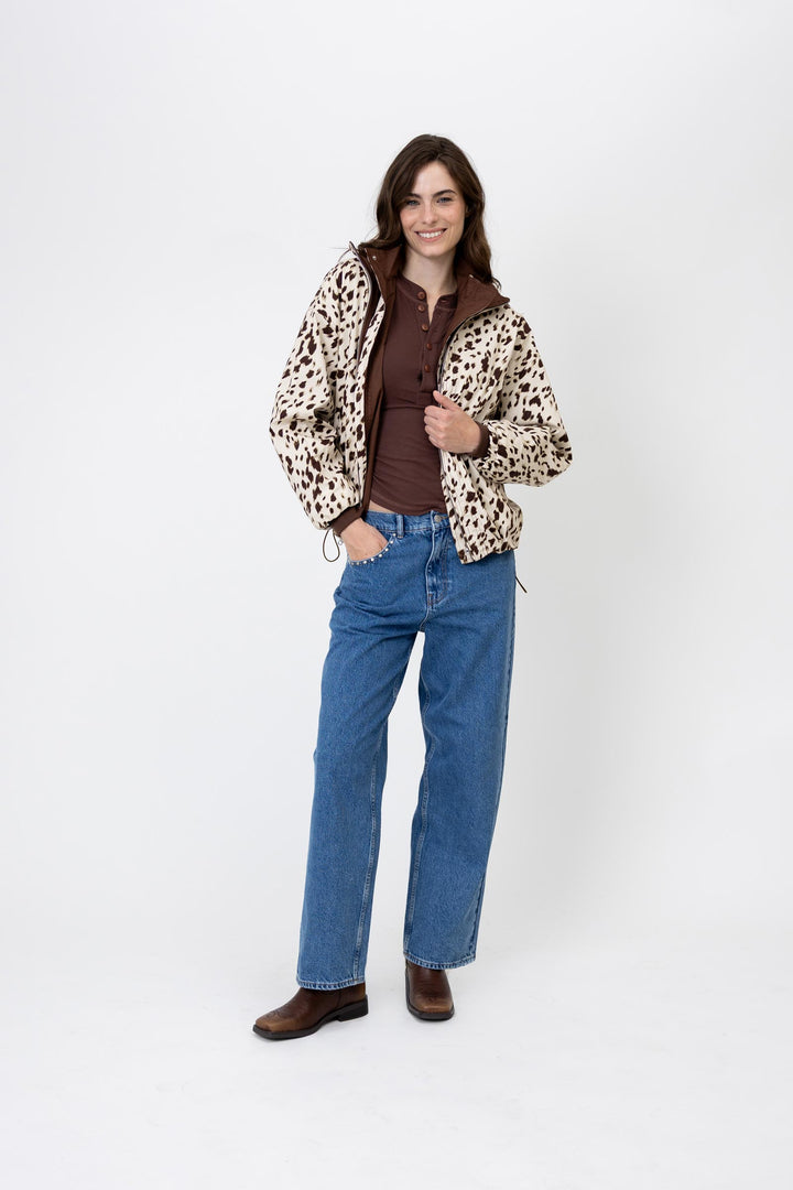 Amine Reversible Jacket Dark Brown/Cow