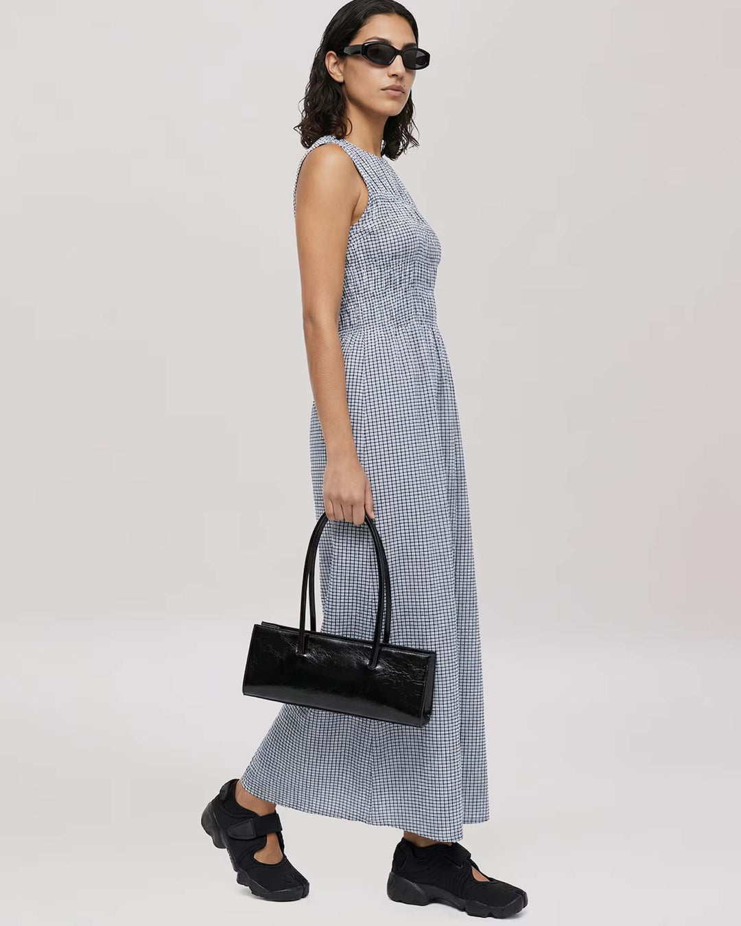 Annesca Dress Vichy: Black + Skyway