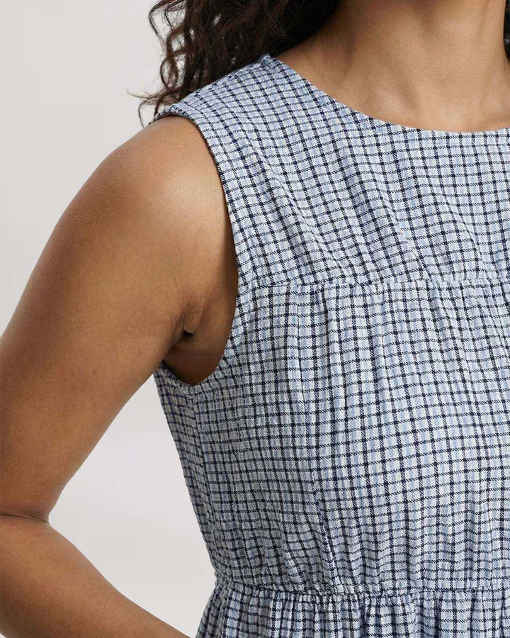 Annesca Dress Vichy: Black + Skyway