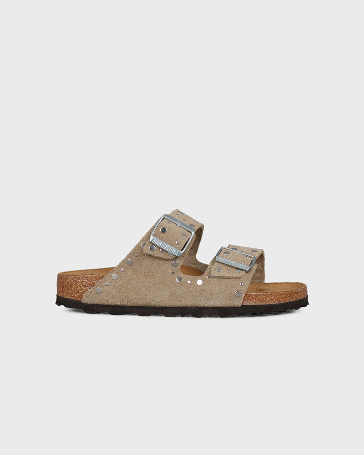 Arizona Rivet Suede Leather Taupe
