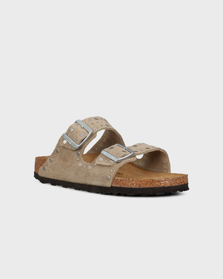 Arizona Rivet Suede Leather Taupe