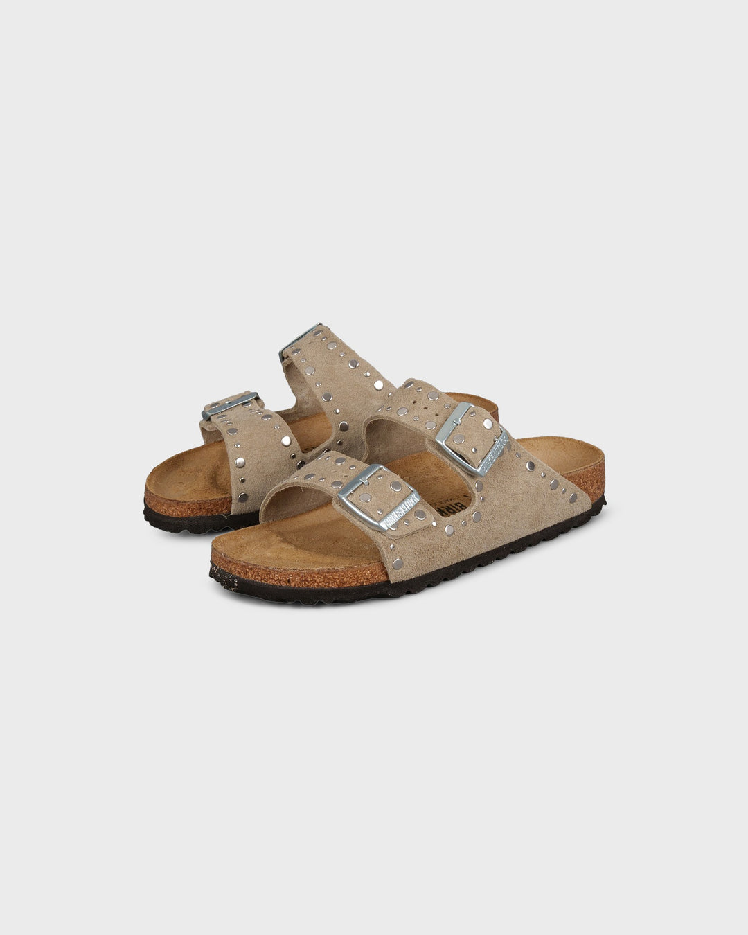 Arizona Rivet Suede Leather Taupe