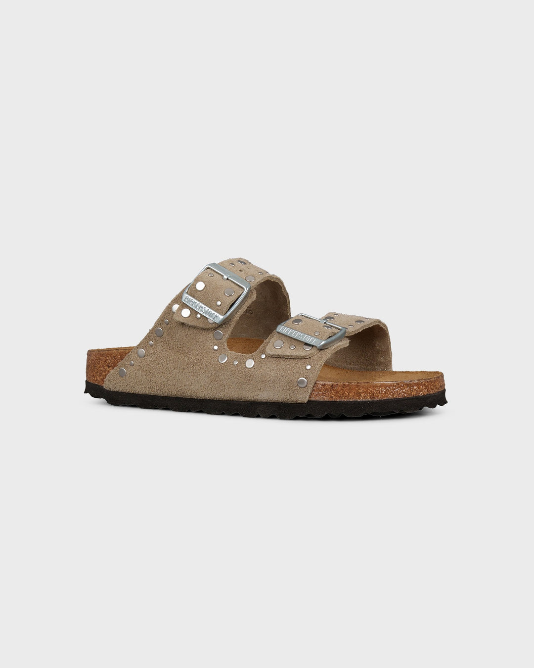 Arizona Rivet Suede Leather Taupe