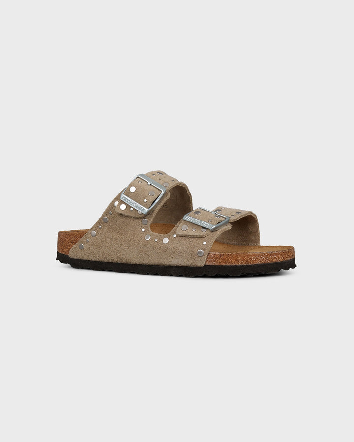 Arizona Rivet Suede Leather Taupe