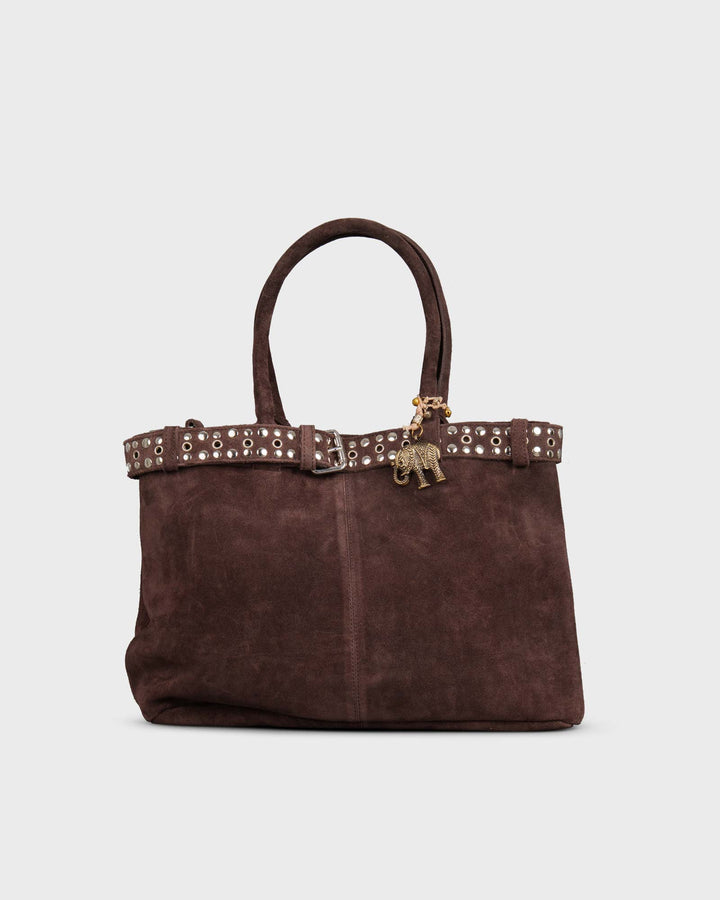 Belt Book Tote Large Nieten Brown