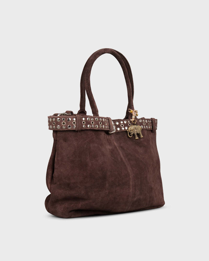 Belt Book Tote Large Nieten Brown