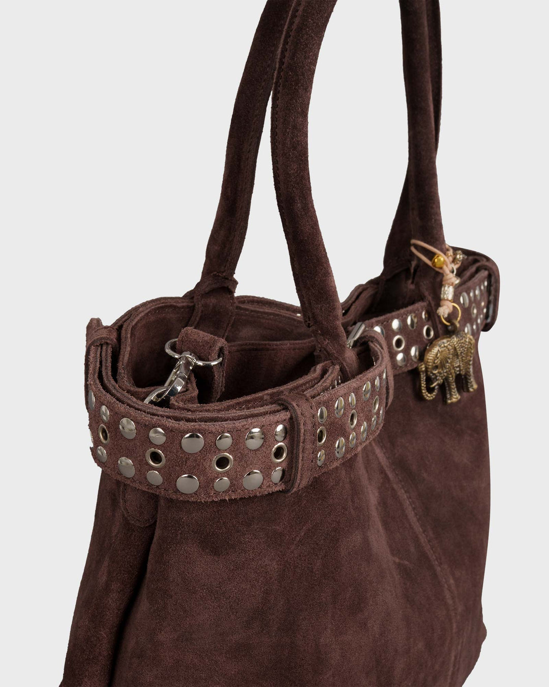 Belt Book Tote Large Nieten Brown
