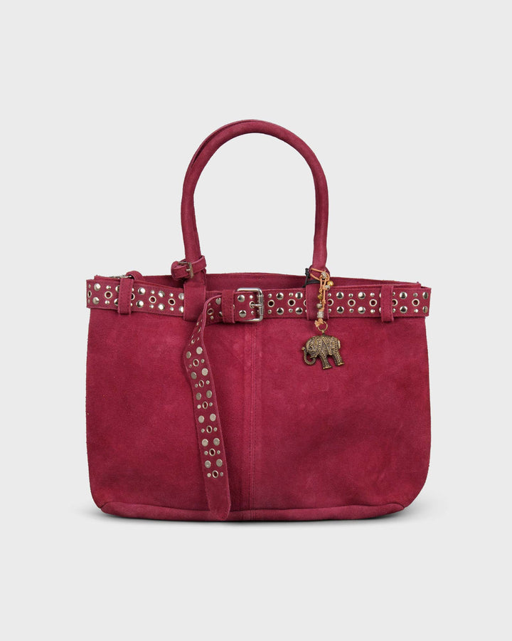 Belt Book Tote Large Nieten Merlot