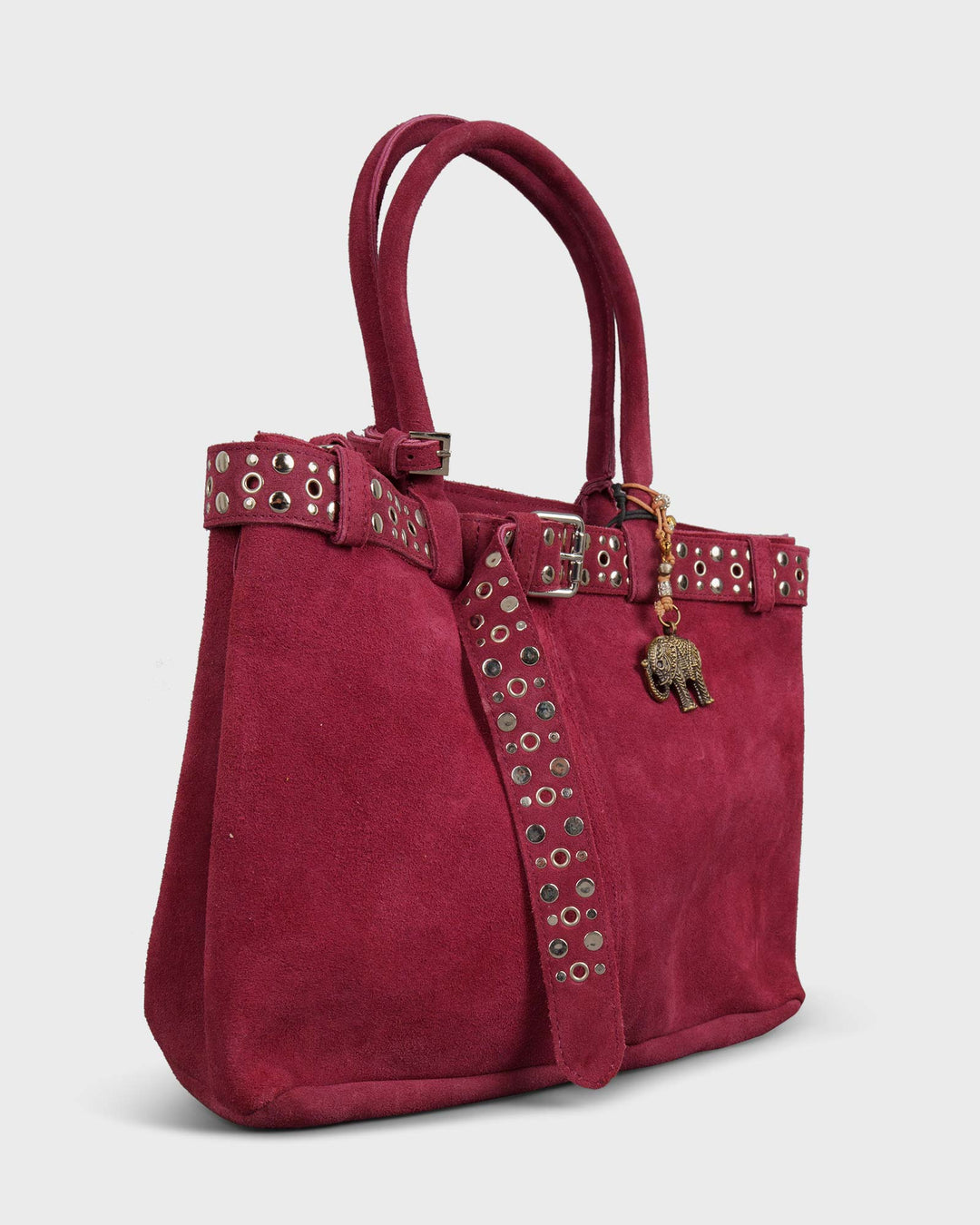 Belt Book Tote Large Nieten Merlot