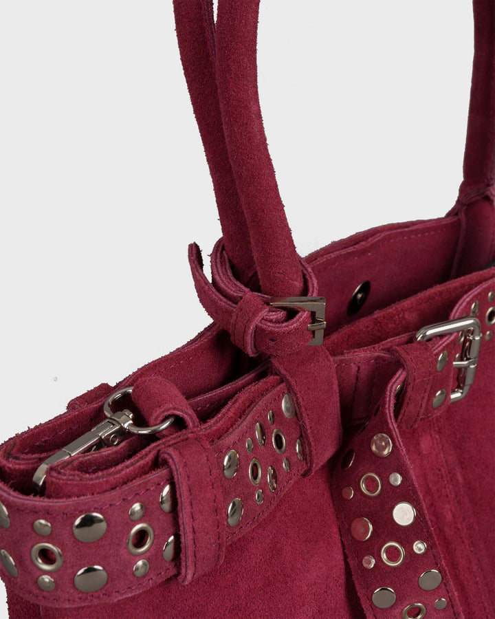 Belt Book Tote Large Nieten Merlot