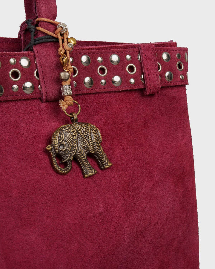 Belt Book Tote Large Nieten Merlot