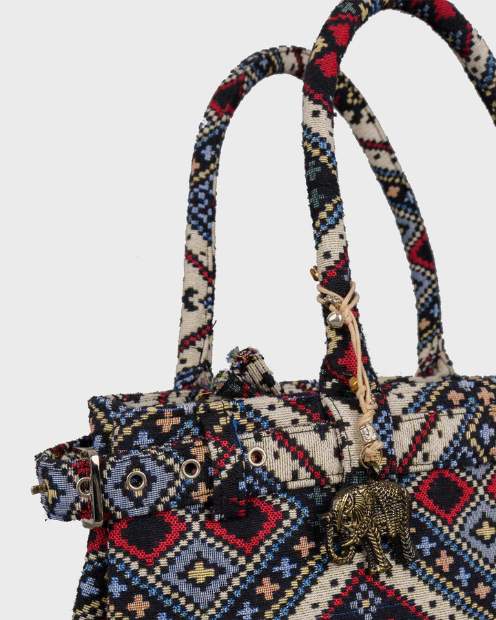 Belt Tote Large Jaquard Multi
