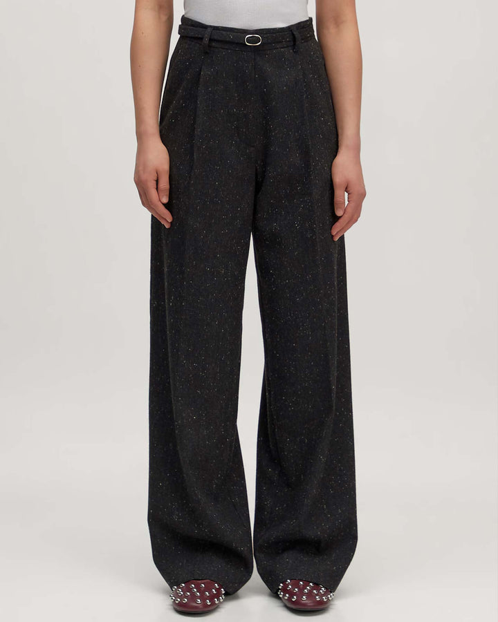 Benni Wool Trousers Dark Grey Melange