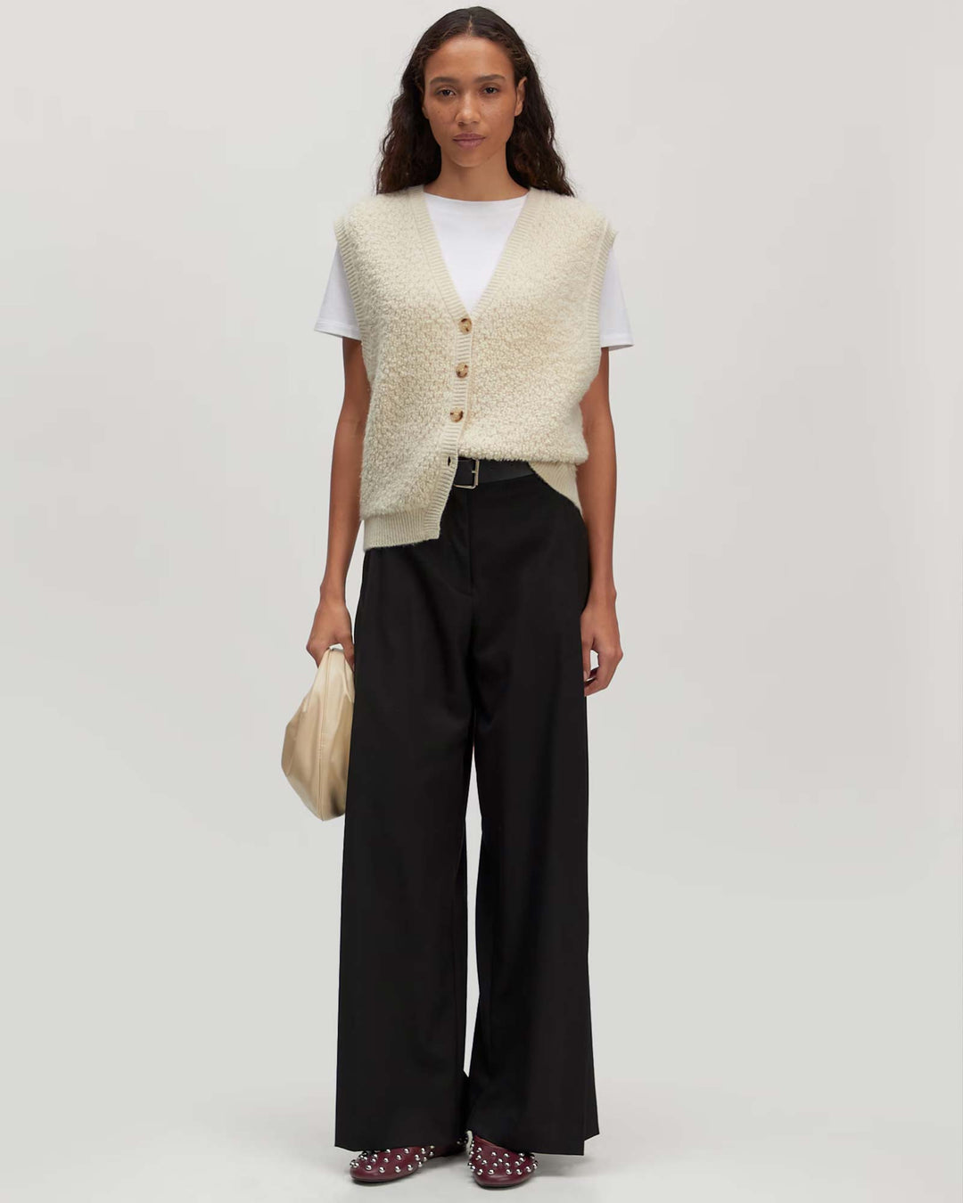 Benni Wool Trousers Dark Grey Melange