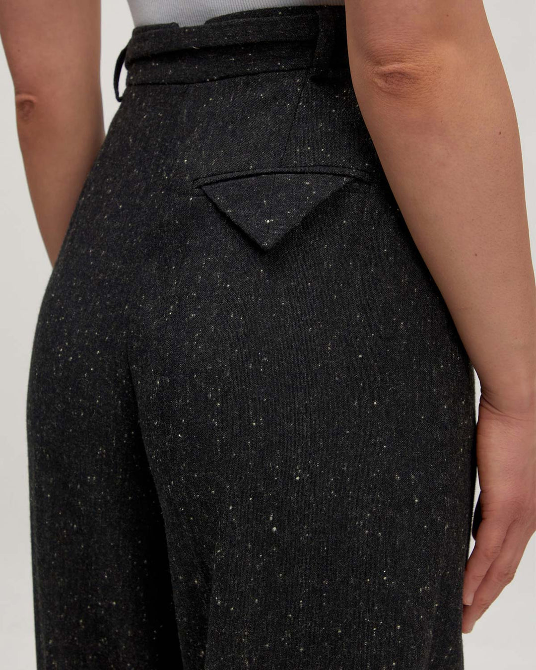 Benni Wool Trousers Dark Grey Melange