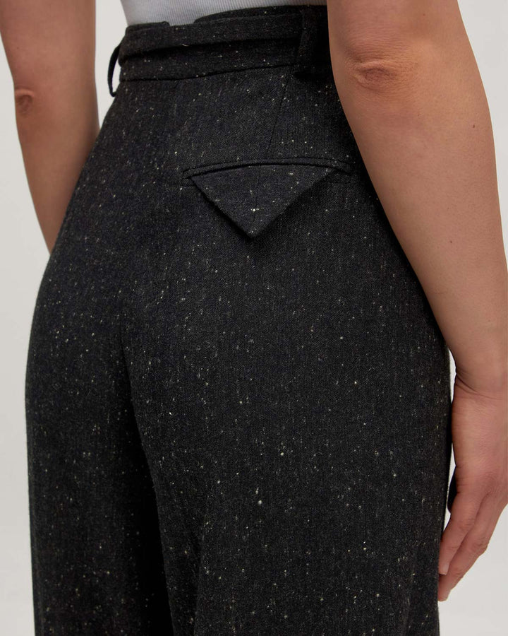 Benni Wool Trousers Dark Grey Melange