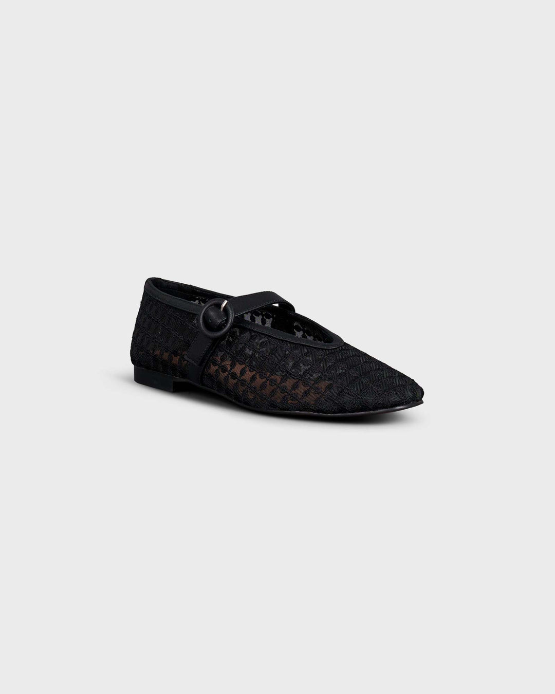 Naila Flat Floral Mesh Black