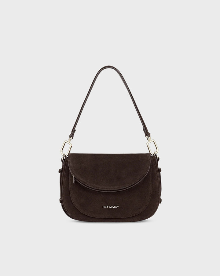 HEY MARLY Handtasche Big Sister Suede Coffee