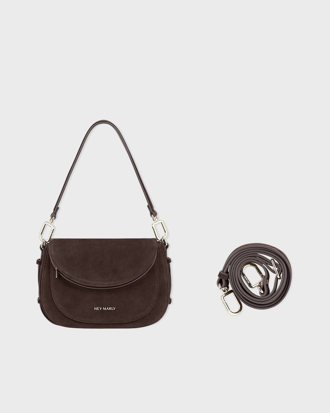 HEY MARLY Handtasche Big Sister Suede Coffee – Bild 7