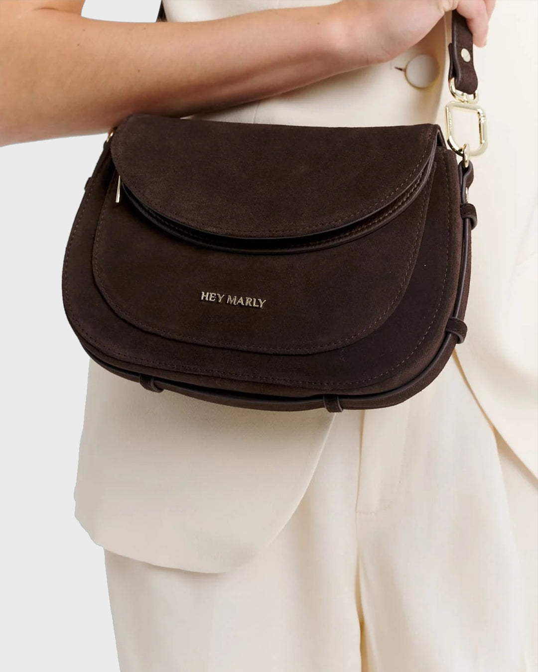 HEY MARLY Handtasche Big Sister Suede Coffee – Bild 9