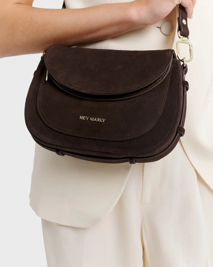 HEY MARLY Handtasche Big Sister Suede Coffee – Bild 9