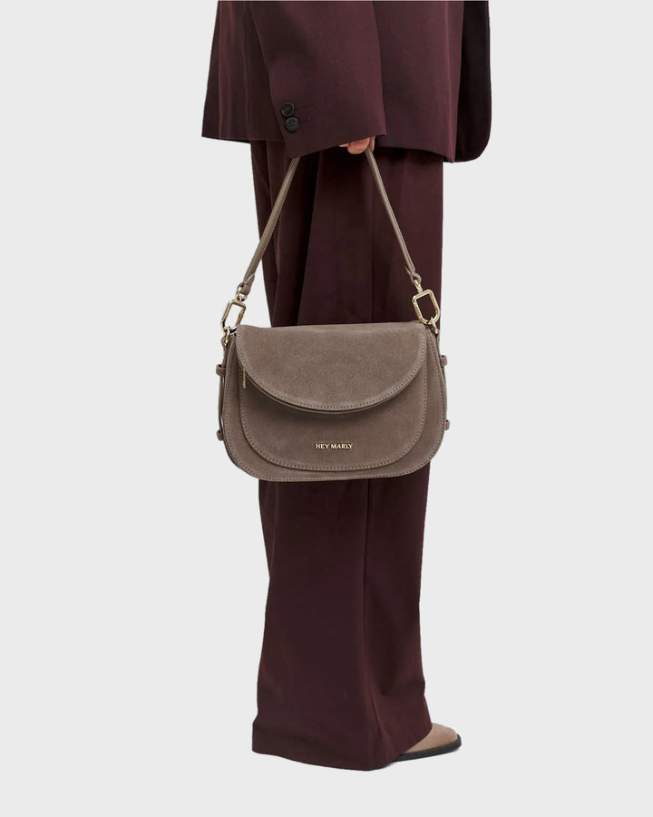 HEY MARLY Handtasche Big Sister Suede Mocha – Bild 9