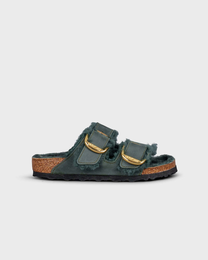Arizona Big Buckle Shearling Oiled Leather Thym
