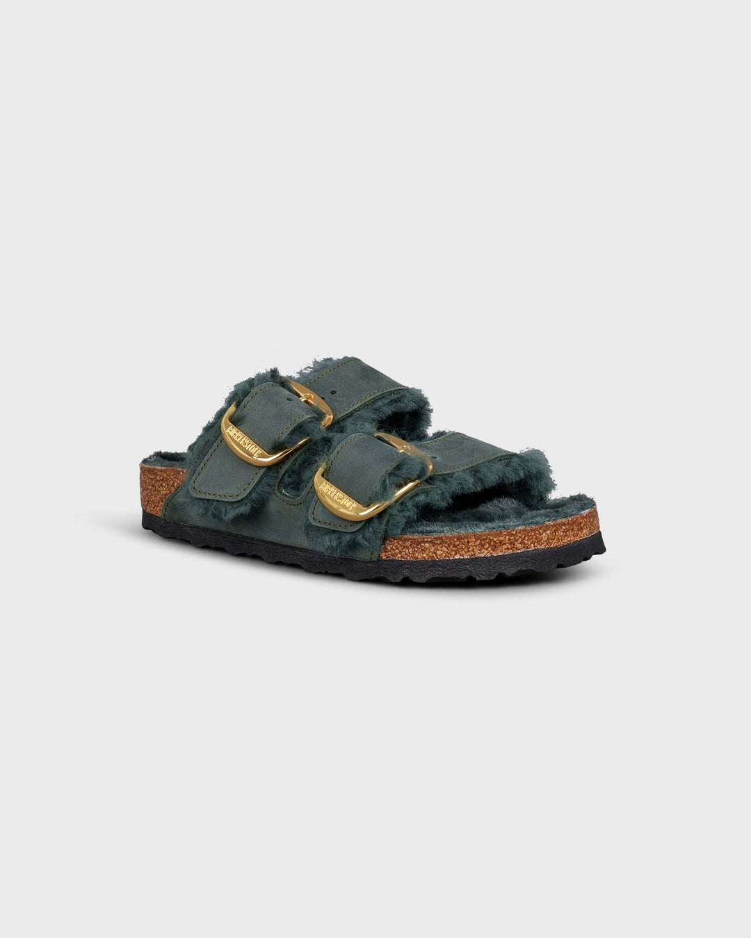 Arizona Big Buckle Shearling Oiled Leather Thym