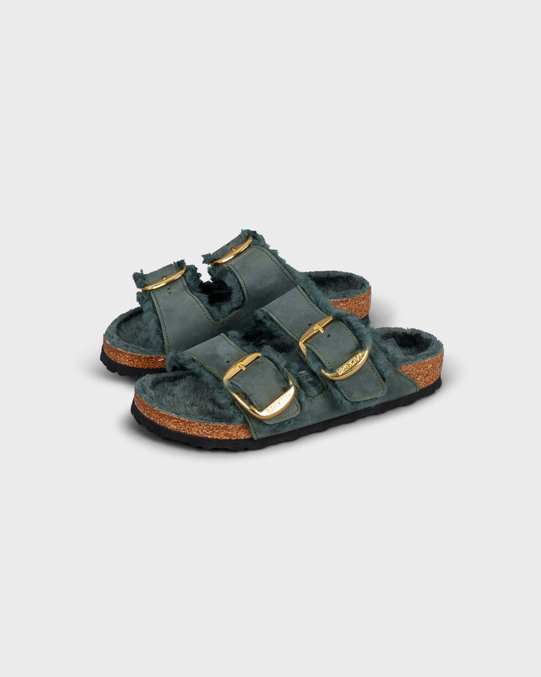 Arizona Big Buckle Shearling Oiled Leather Thym
