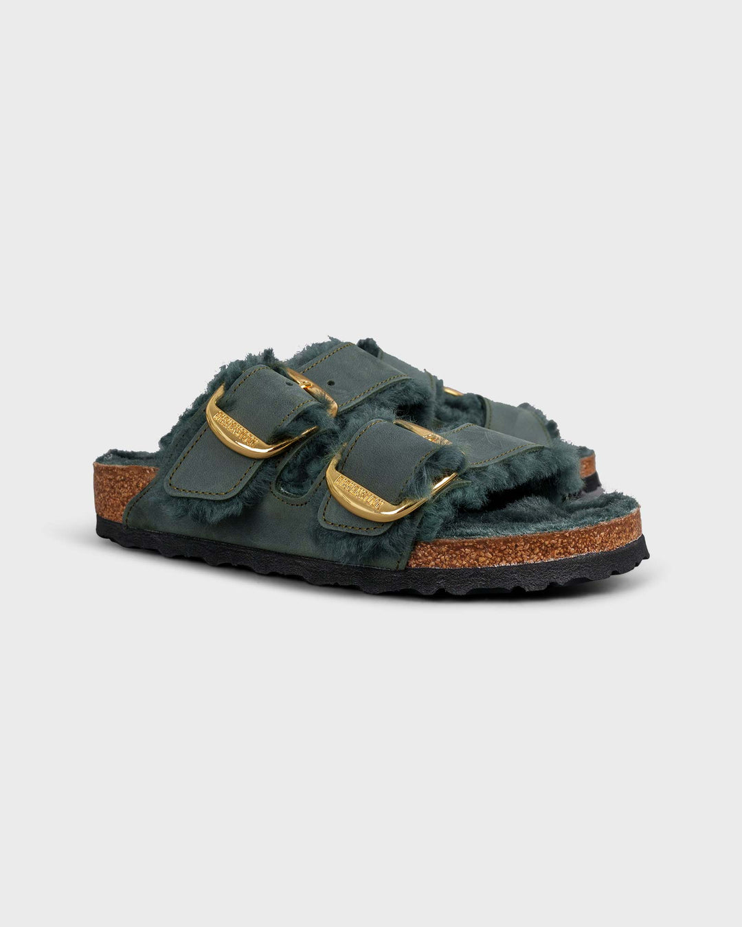 Arizona Big Buckle Shearling Oiled Leather Thym