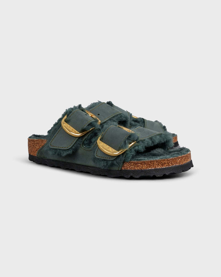 Arizona Big Buckle Shearling Oiled Leather Thym