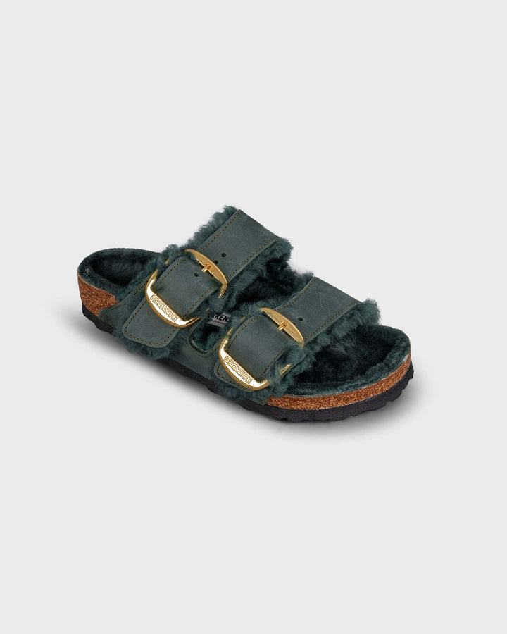 Arizona Big Buckle Shearling Oiled Leather Thym