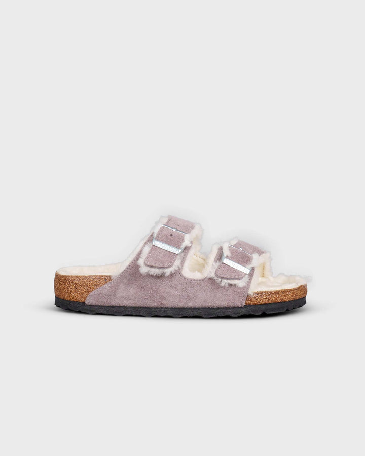 Birkenstock Sandalen Arizona Shearling Suede Leather Fur Faded Purple myMEID