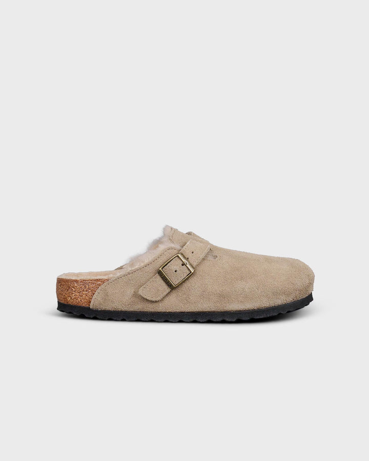 Boston Shearling Suede Leather Fur Taupe
