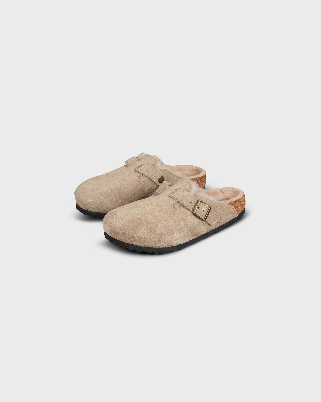 Boston Shearling Suede Leather Fur Taupe