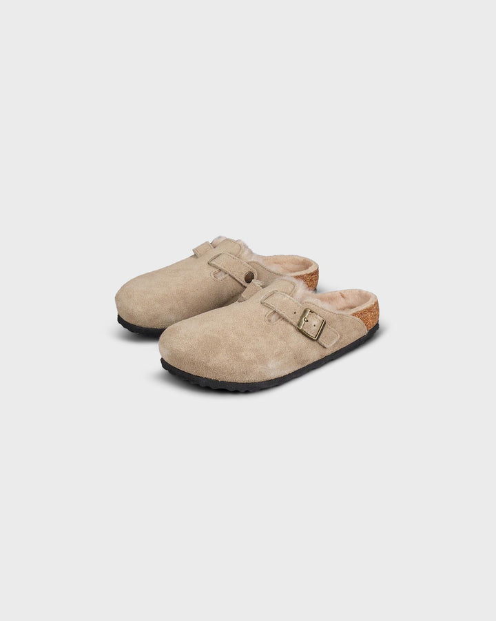 Boston Shearling Suede Leather Fur Taupe