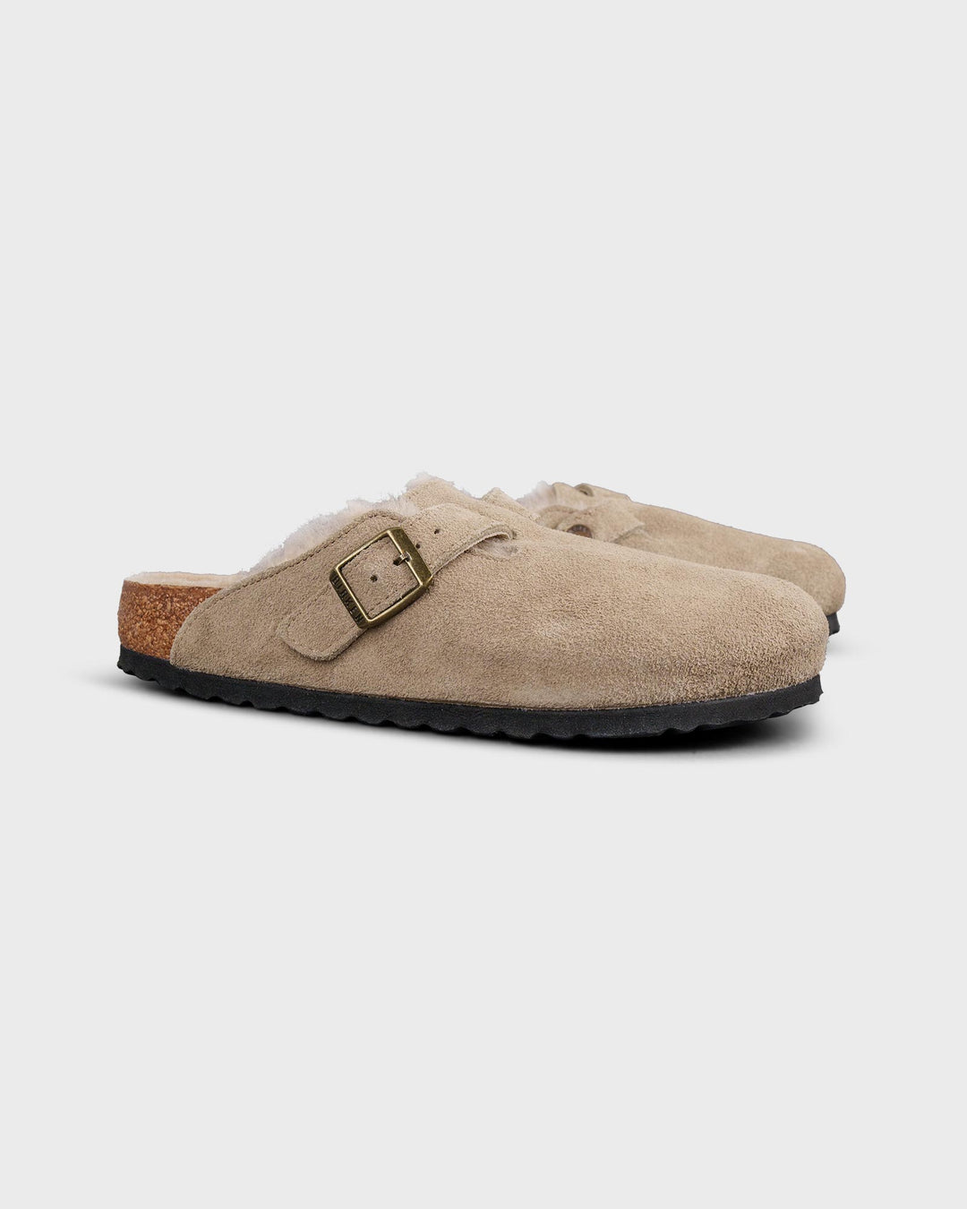 Boston Shearling Suede Leather Fur Taupe