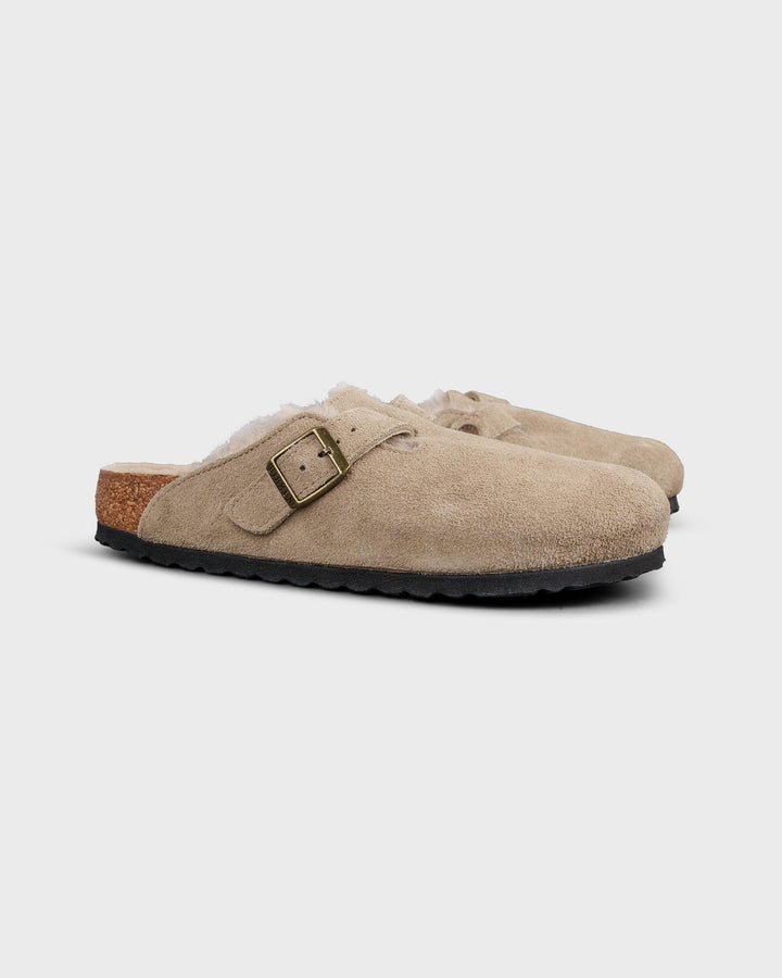 Boston Shearling Suede Leather Fur Taupe